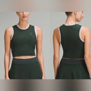 Lululemon varsity scoop neck cropped tennis tank top